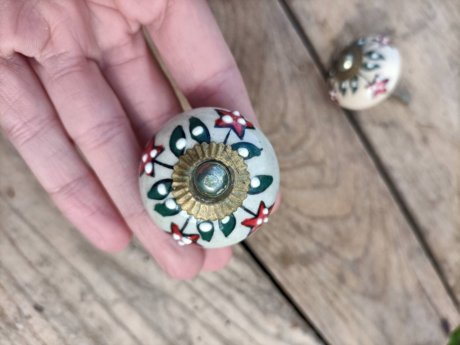Retro door knobs in genuine sandstone