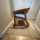 Muuto armchair in oak and blue fabric