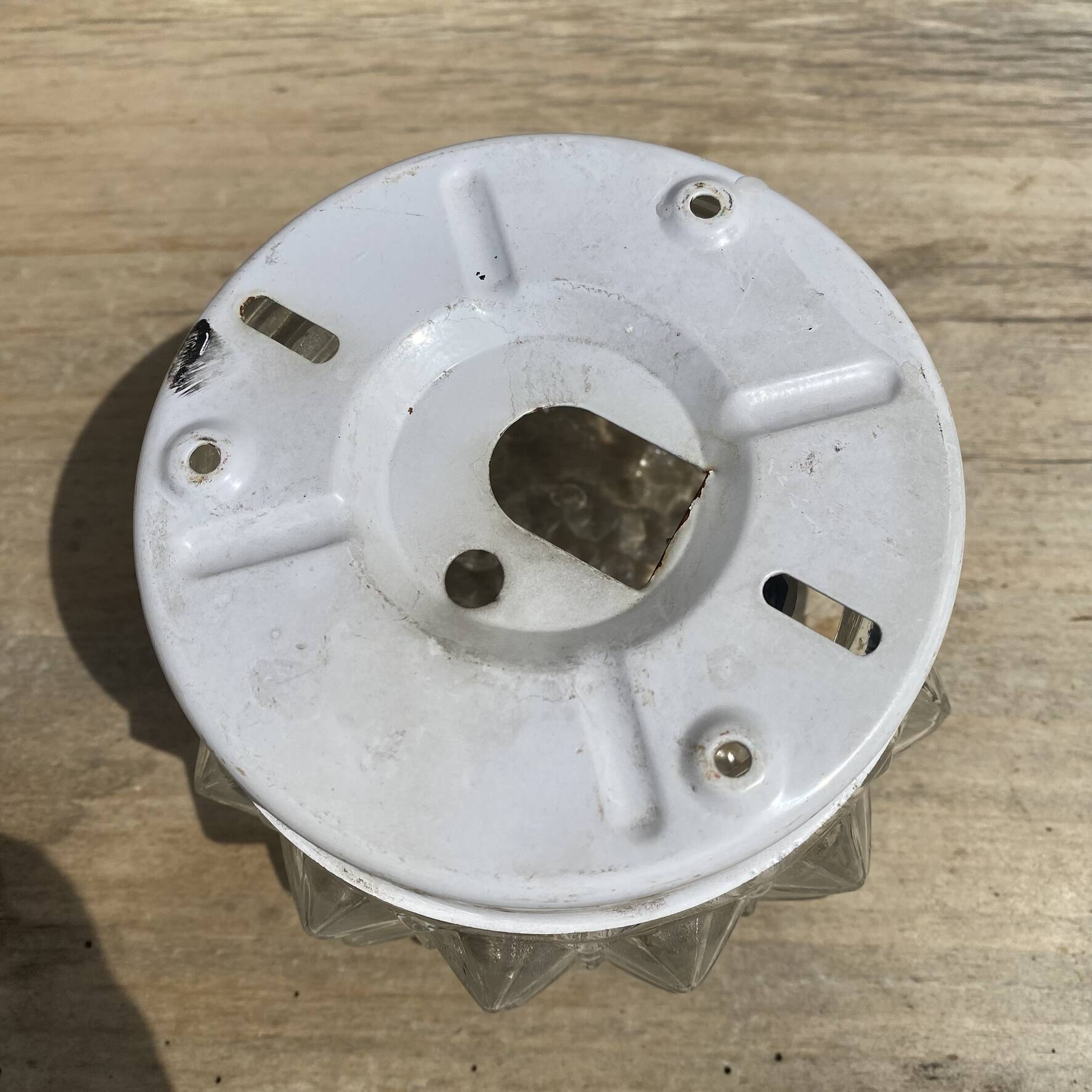 Mini ceiling light in moulded glass, 1970s.
