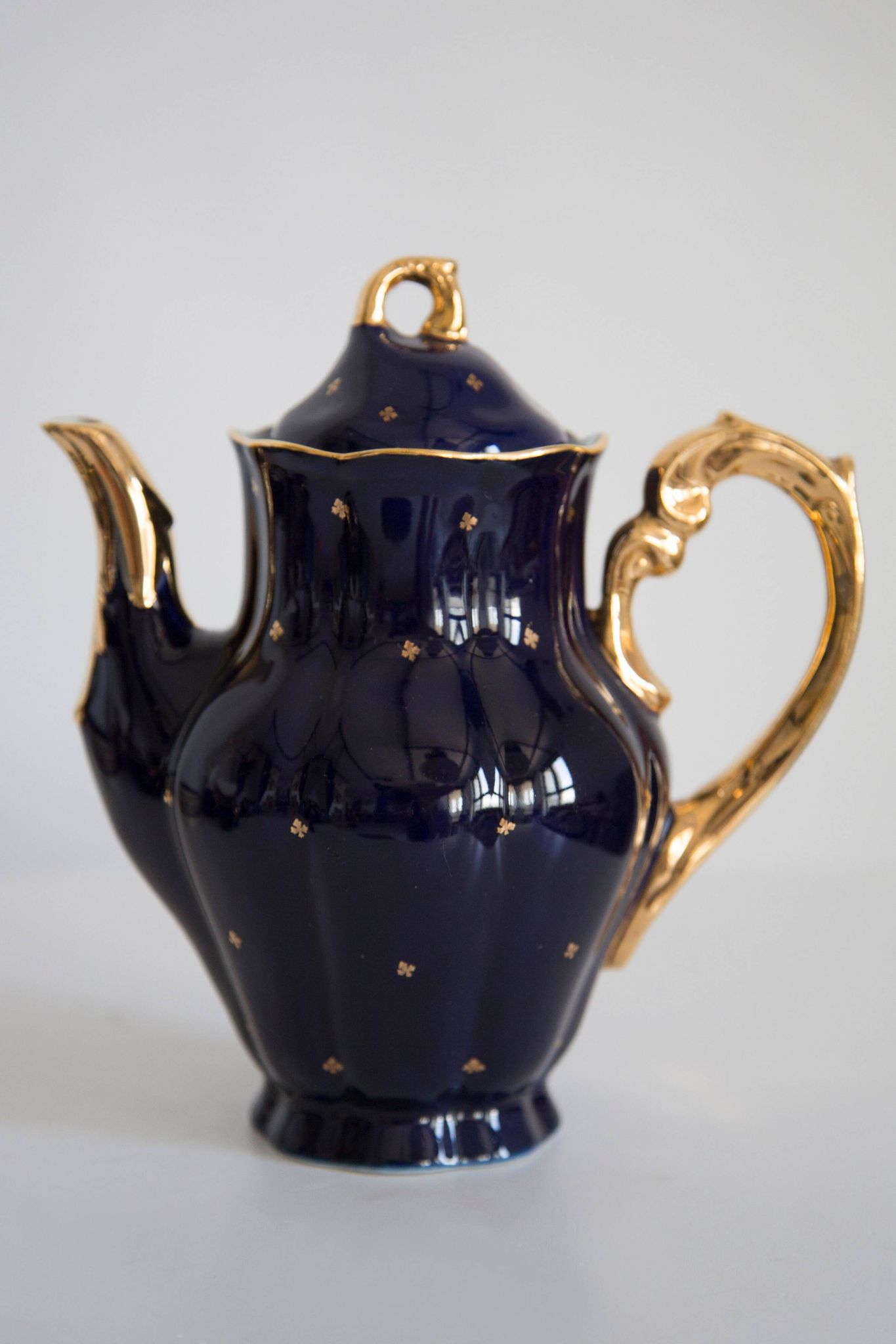 Painted porcelain tea and coffee service, mid-20th century, Poland, 1960.
