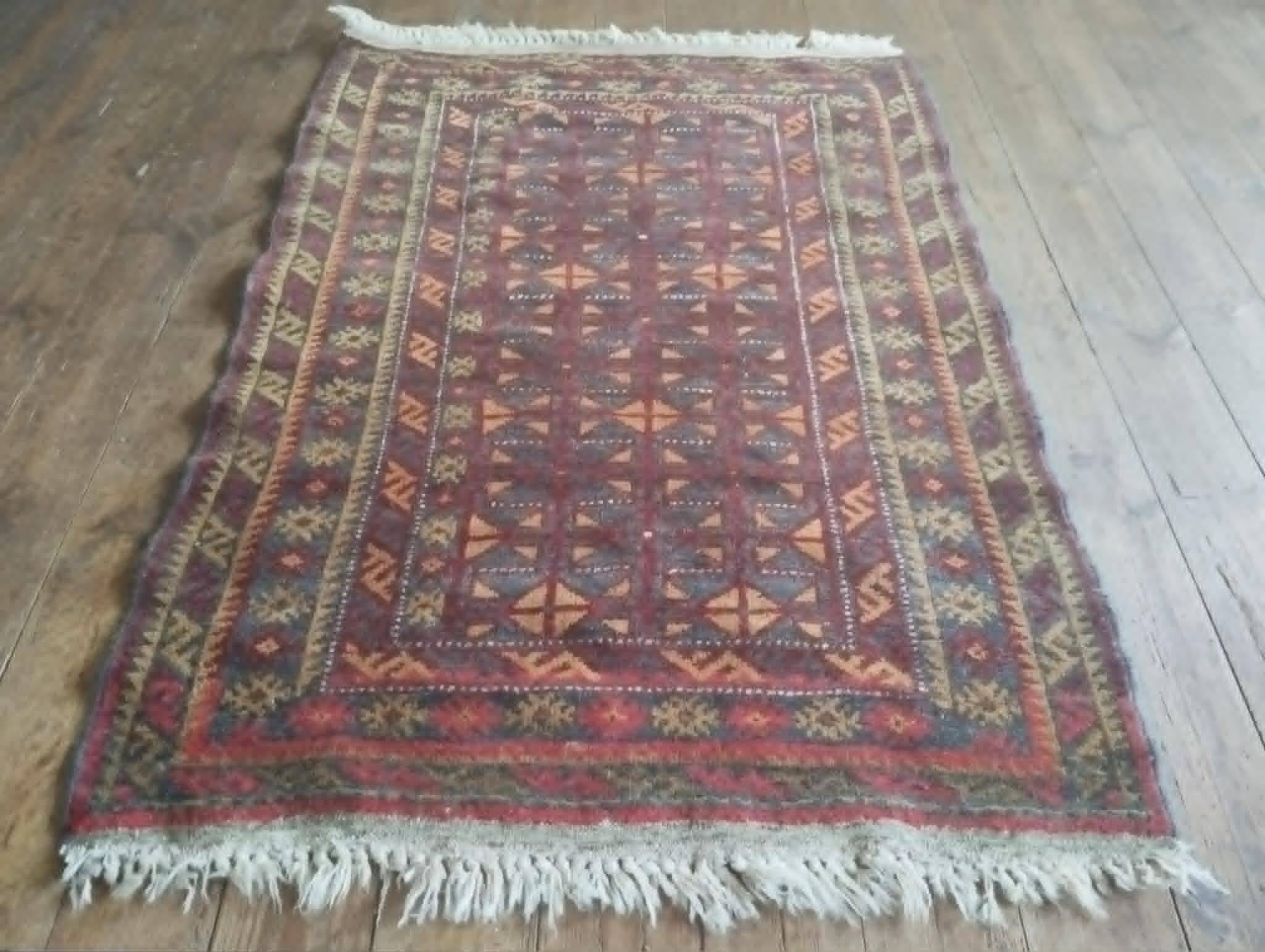 Handmade Afghan Belouch rug 126x86cm