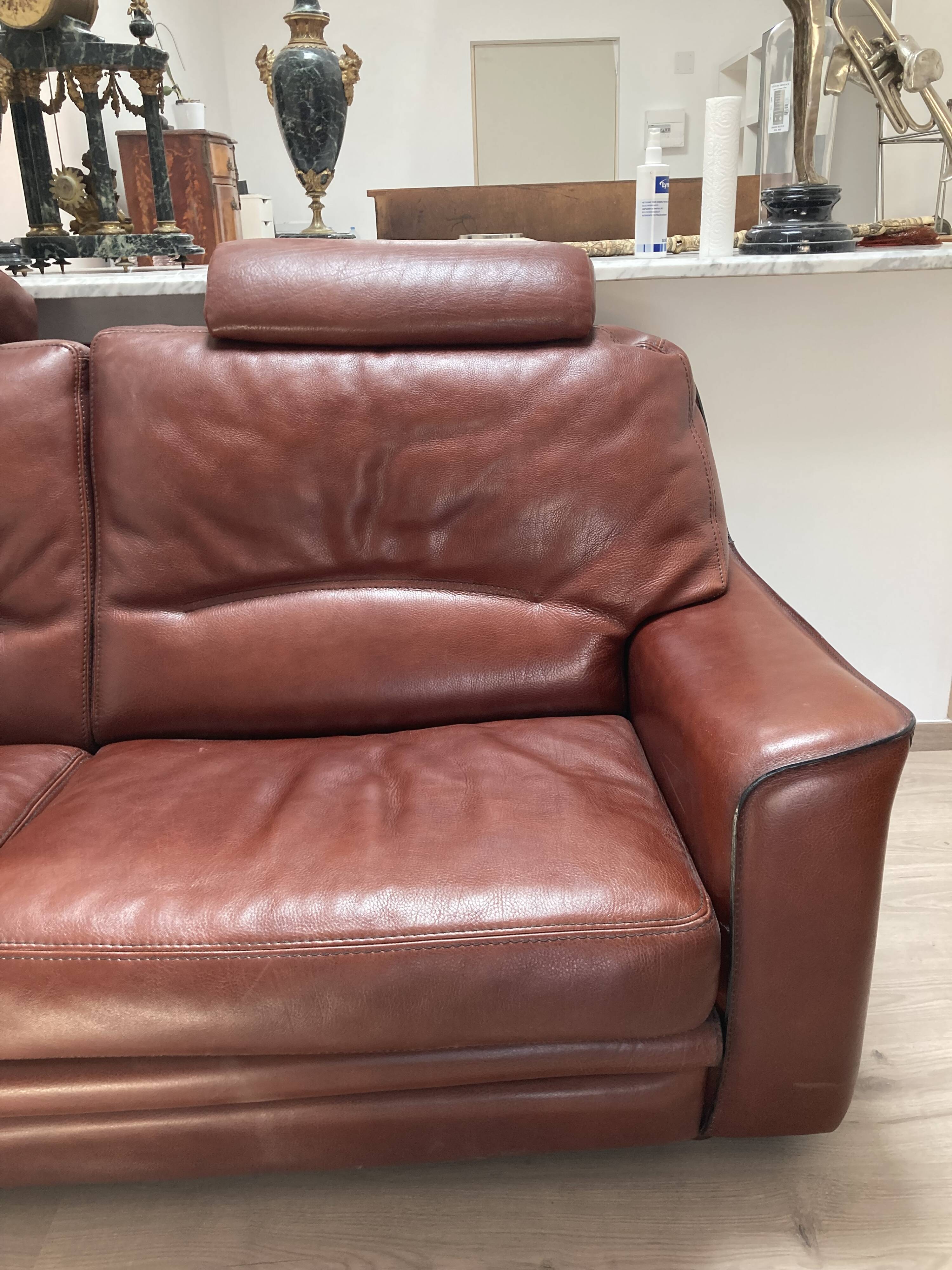 Canape 3 seater 100% leather brown