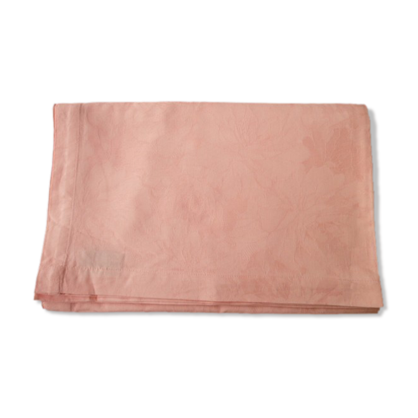 Tangerine-colored damask cotton tablecloth 1.65 x 1.65 m