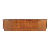 Grande enfilade vintage modulable en bois – Années 60/70 – 248 cm