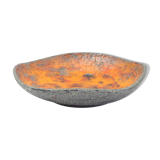 Orange lava glaze vide-poche or centrepiece bowl by Jan van Erp, the netherlands 1960s