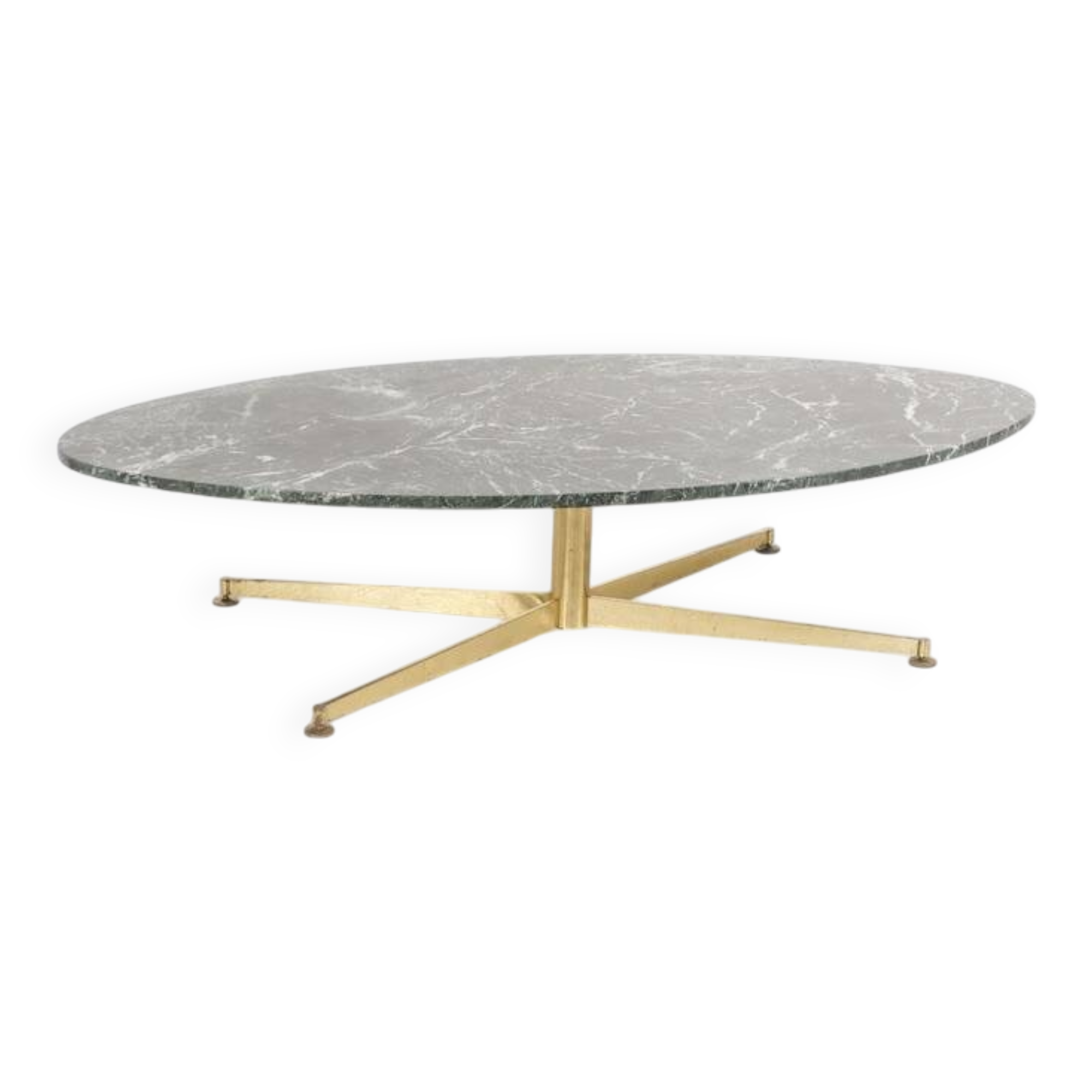 Table basse marbre laiton Michel Kin Italie 1960 Arflex éditeur