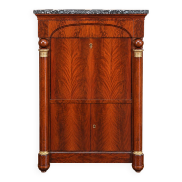 Empire secretary in mahogany – Interior with secrets and pivoting mechanism