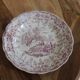 Large vintage shallow dish Lunéville KG – French earthenware, purple country decor – 30 cm