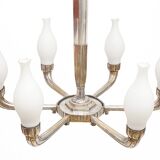 Art Deco silver-plated brass chandelier, 1920