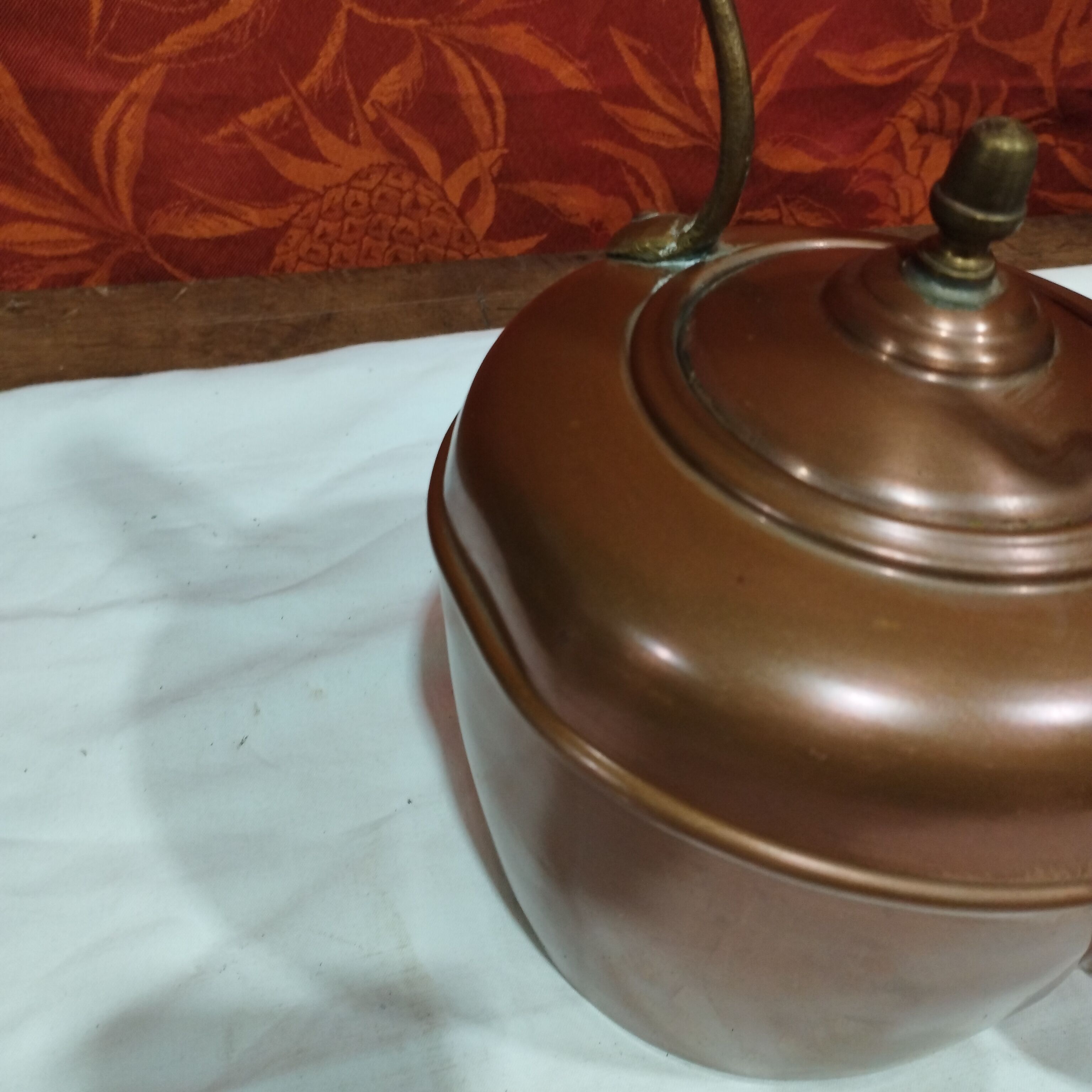 Copper and brass kettle