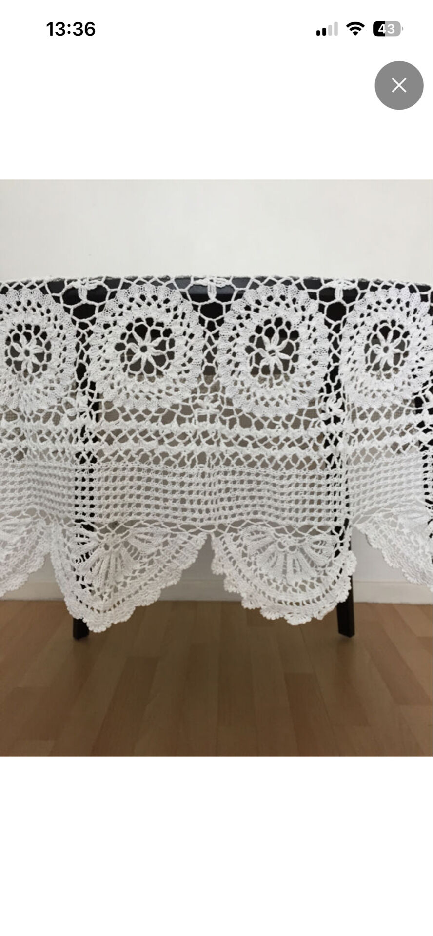 Nappe crochet coton vintage ancienne