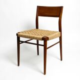 Two original 1960s Wilkhahn chairs made of walnut with wicker cane