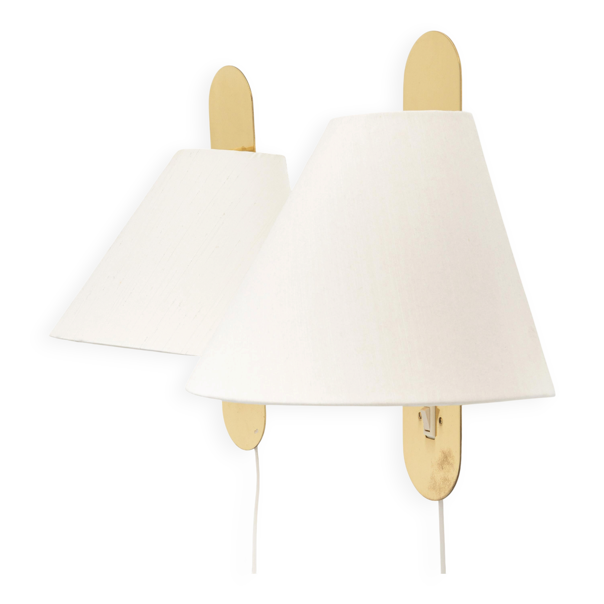 Unusual pair of wall sconces Bergboms, Sweden, 1960