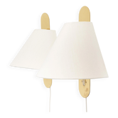 Unusual pair of wall sconces Bergboms, Sweden, 1960