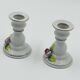 Lot of 2 Vintage Porcelain Candle Holders with Roses