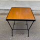 Table basse scandinave vintage bois et acier noir 1960