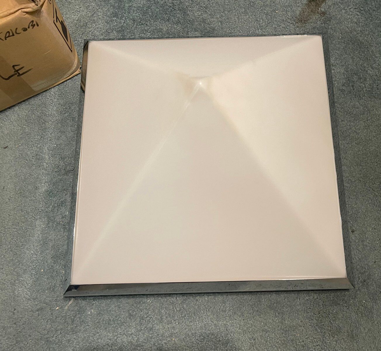 White Acrylic Flushmount from Zonca, Italy, 1980s