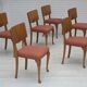 1950s, set of 6 Danish dining chairs, furniture wool, solid oak wood.