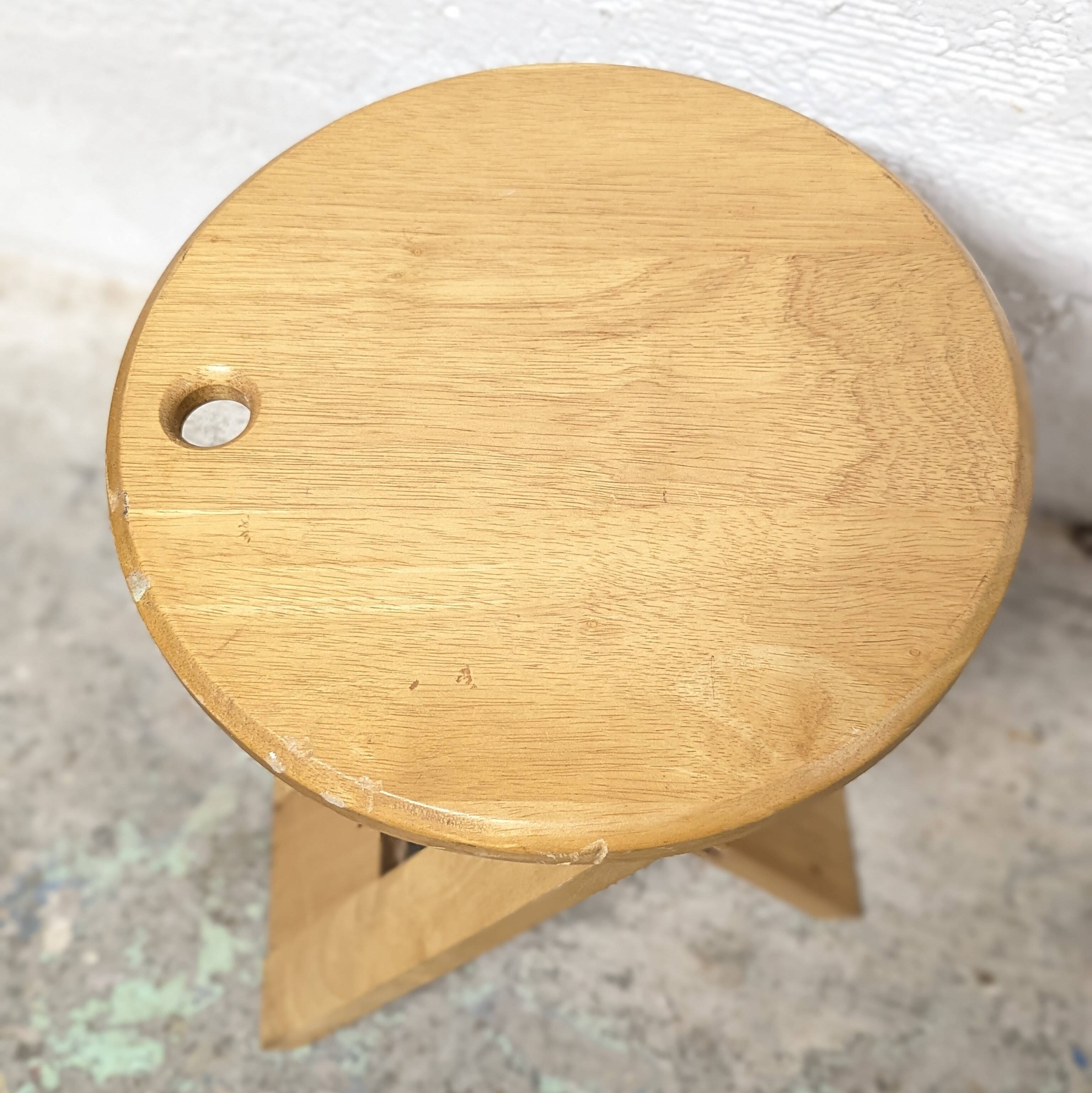 Folding beech stool