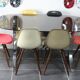 Dining table in smoked glass brown chrome structure