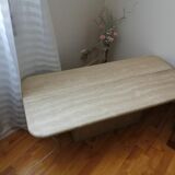 Coffee table in travertine stone