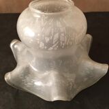 Tulip for suspension or portable lamp in white Clichy glass