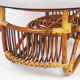 Rattan and glass coffee table