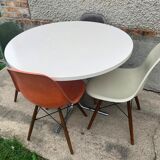 Round kitchen dining table 100cm chrome legs