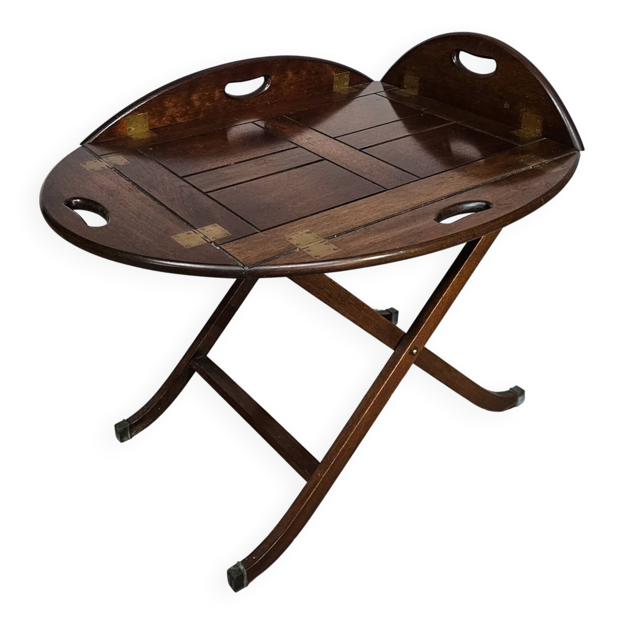 Plateau de service/plateau de majordome/table d'appoint pliable victorienne