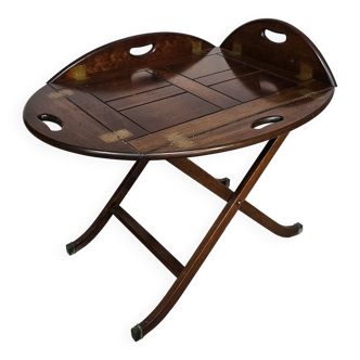Plateau de service/plateau de majordome/table d'appoint pliable victorienne
