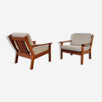 Juul Kristensen teak armchair pair for Glostrup, Denmark 60s