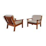 Juul Kristensen teak armchair pair for Glostrup, Denmark 60s