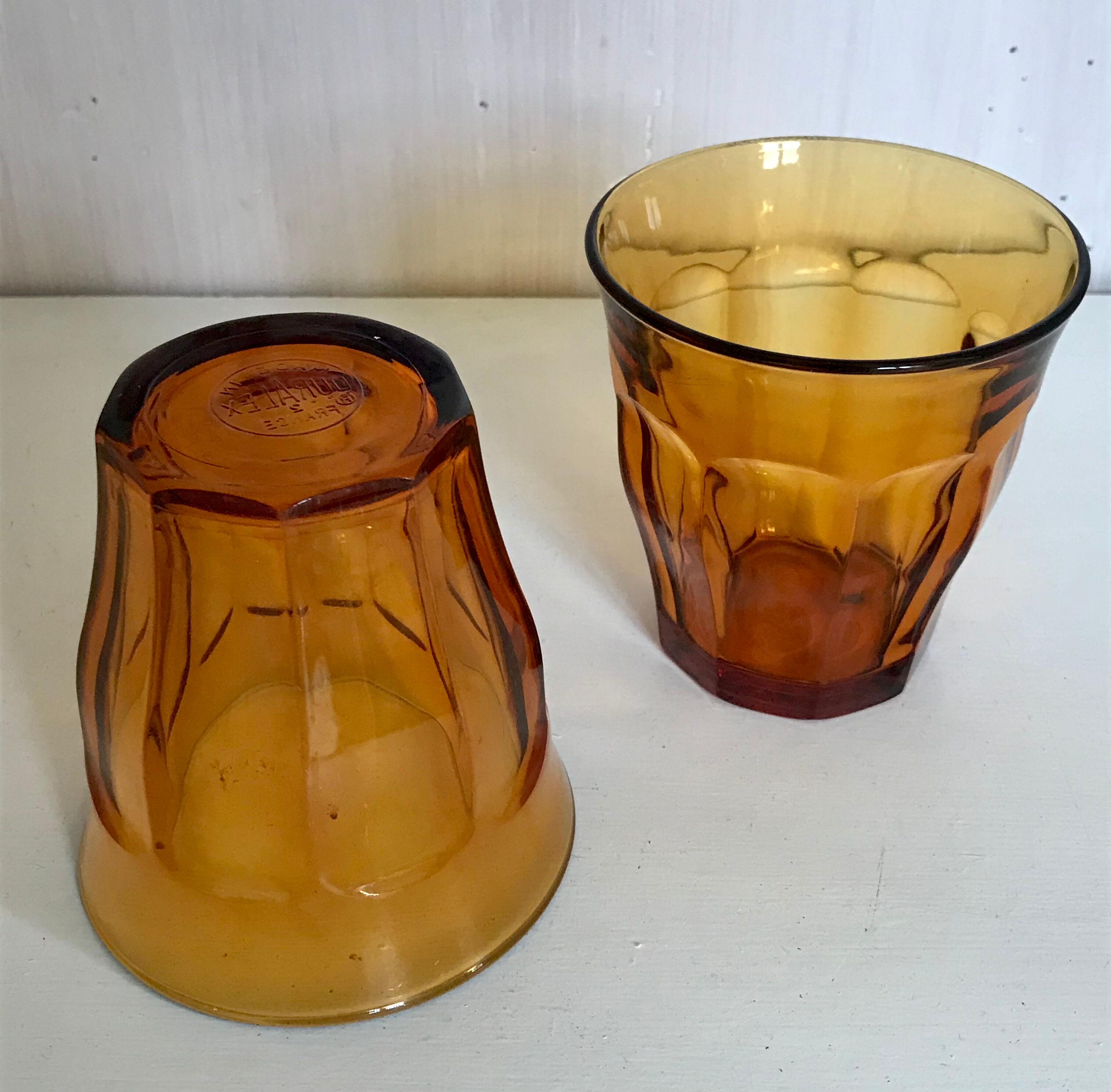 10 vintage Duralex water glasses