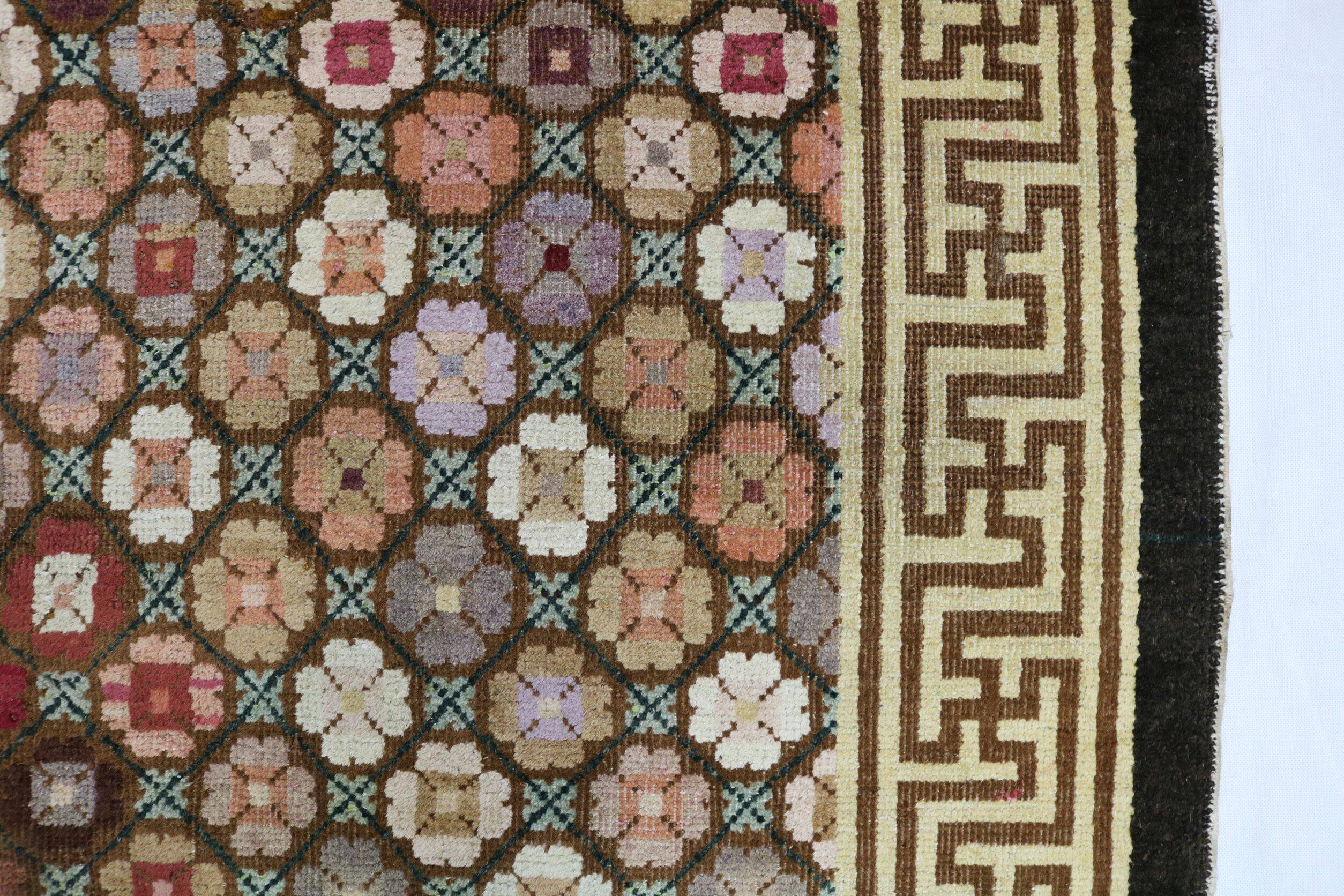 Antique handmade chinese ningxia rug
