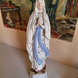 Religious Statuette of the Virgin Mary in Biscuit Porcelain