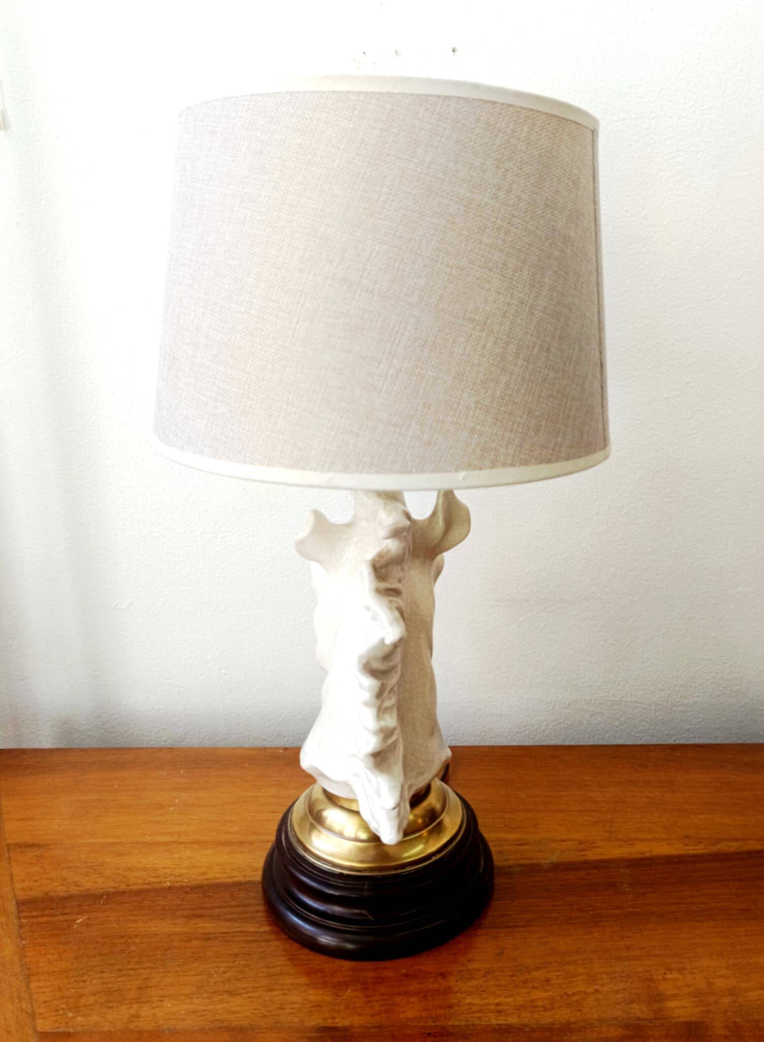 Art Deco crackled ceramic horse lamp