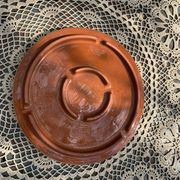 Underside, glazed ceramic, slurry, ivy frieze and rabbit pattern, Vintage