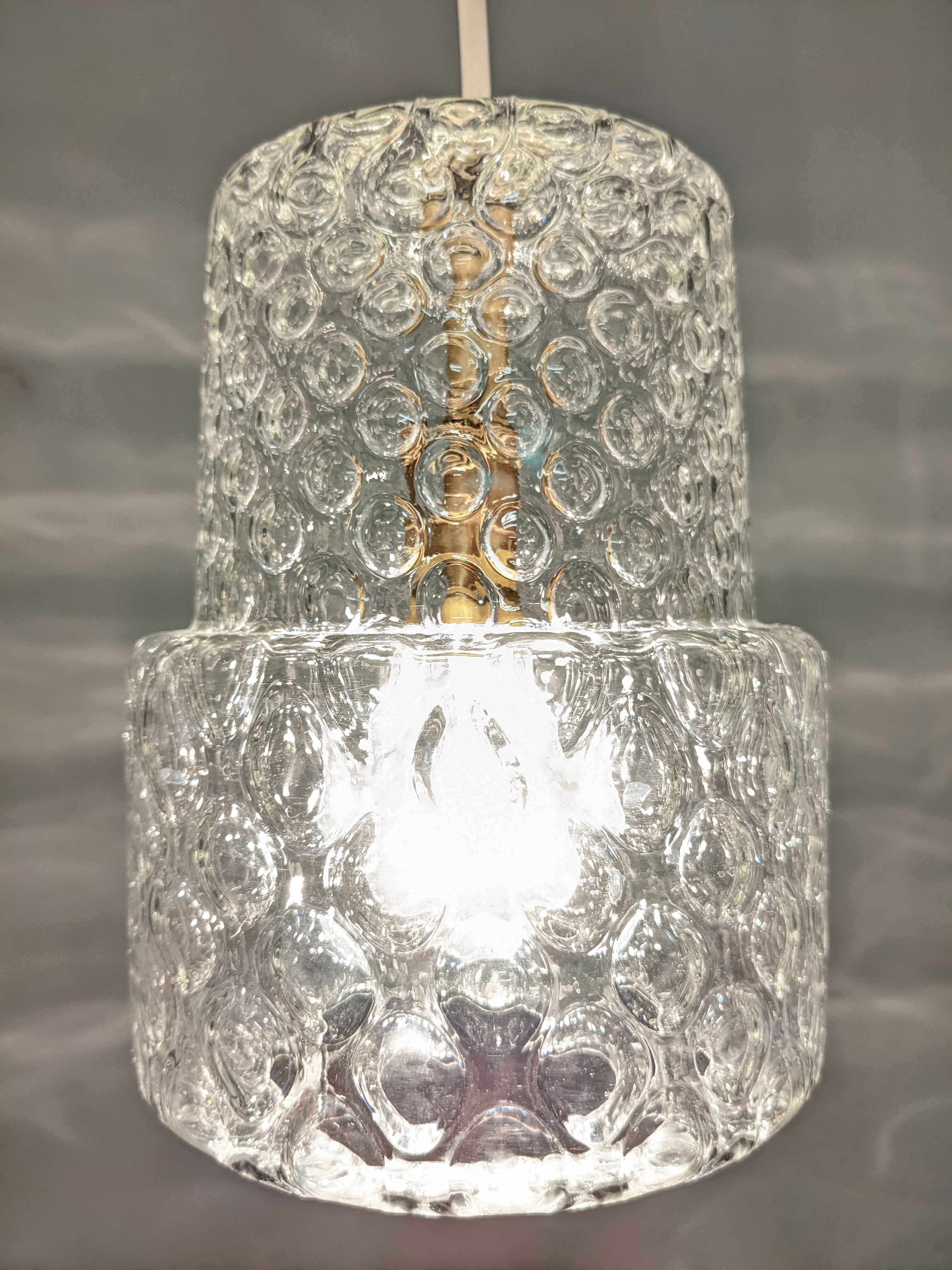 Suspension en verre bullé des années 60/70