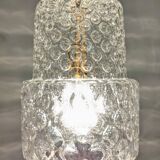 Suspension en verre bullé des années 60/70