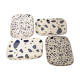 4 dishes blue terrazzo patterns
