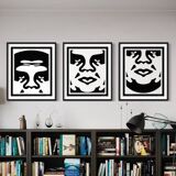 Shepard Fairey (Obey), OBEY 3-FACE (White), dated and signed.