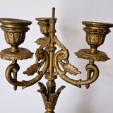 Chandelier with 3 branches in gilded bronze