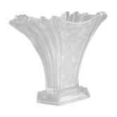 Art deco vase period moulded glass pressed to stylized flower decor