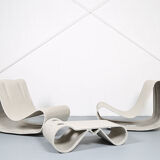 Swisspearl/Eternit Willy Guhl set of 2 Loop Chairs and 1 Loop Table