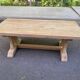 Large extendable monastery table stripped in raw solid oak 200 cm