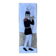 Small vintage enameled ceramic wall plaque - military flautist