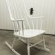 Rocking chair Grandessa en Hêtre blanc par Lena Larsson 1960 pour Nesto