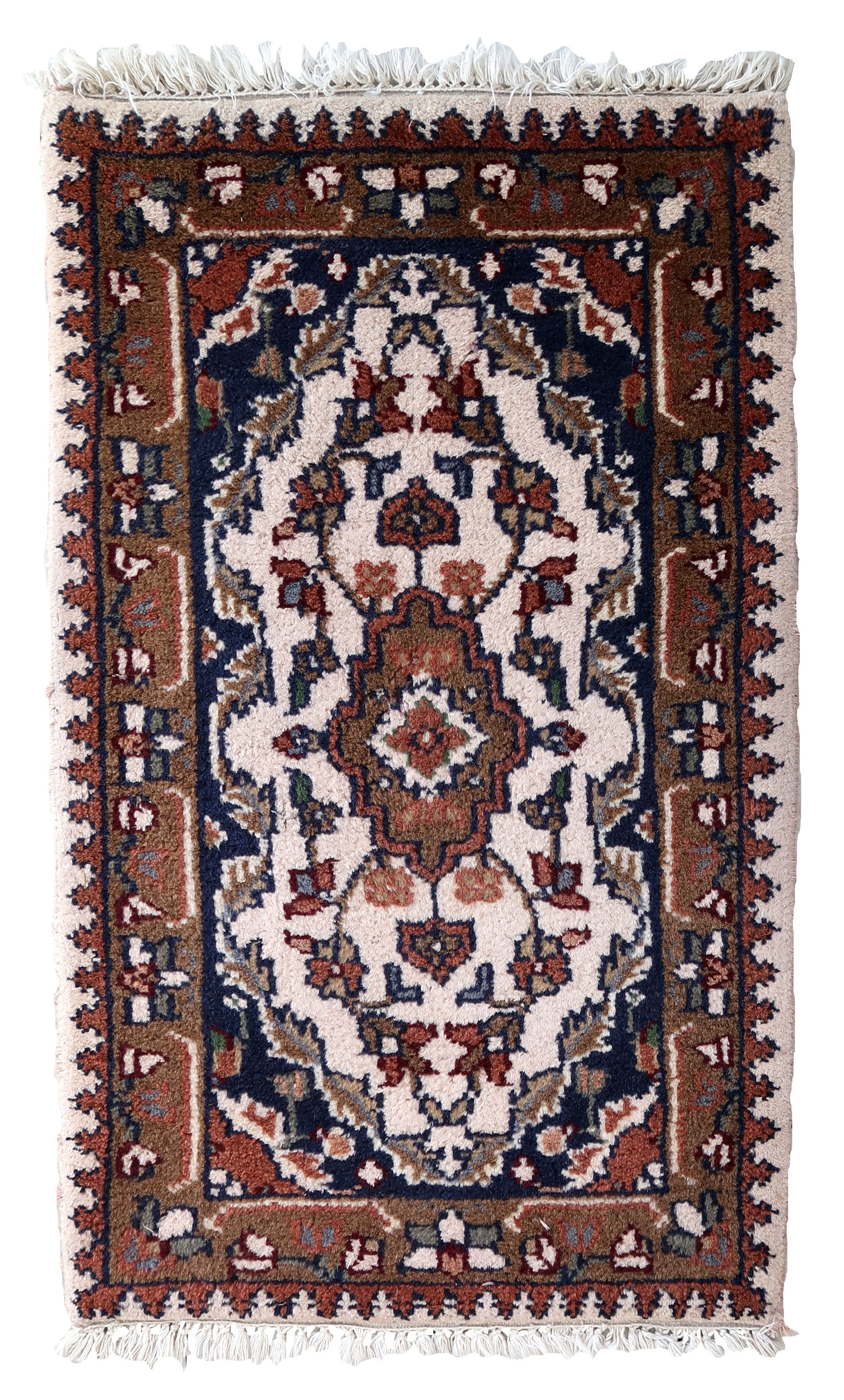 Vintage persian carpet hamadan handmade 60cm x 97cm 1970s