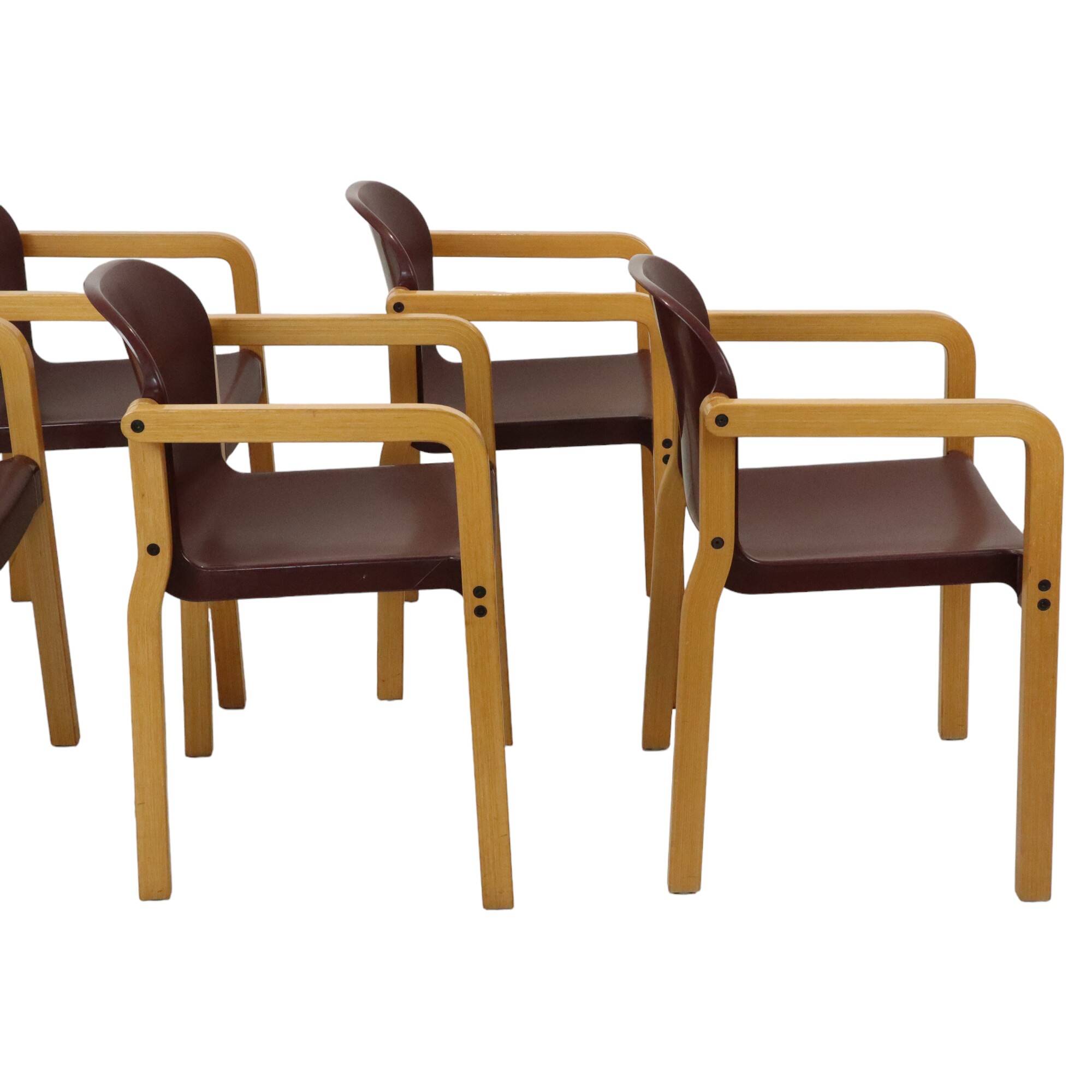 Lot de 6 chaises design vintage Dolmas Kembo JB Meijer années 1980