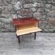 Vintage bedside table - varnished wood - tilting door - 1960s